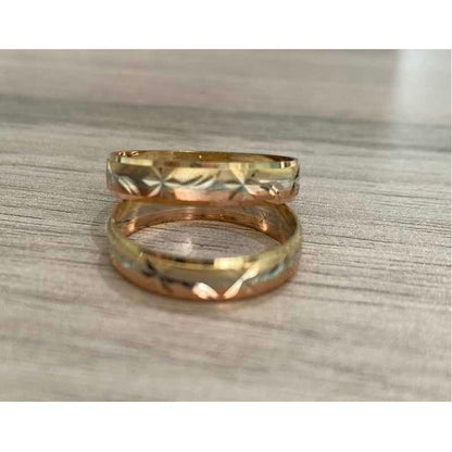 Argolla Matrimonio Cometa Color En Oro De 10 K + Obsequio