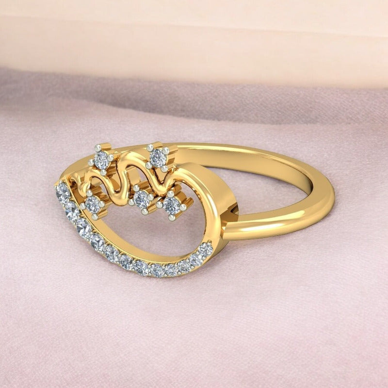 Anillo Olas Y Estrellas Oro 18 Kilates