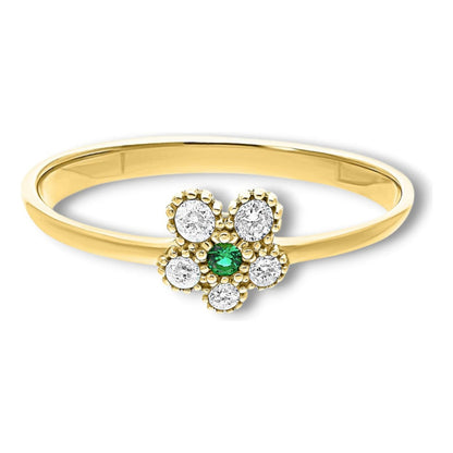 Anillo Rosetita Verde Oro 10k + Regalo