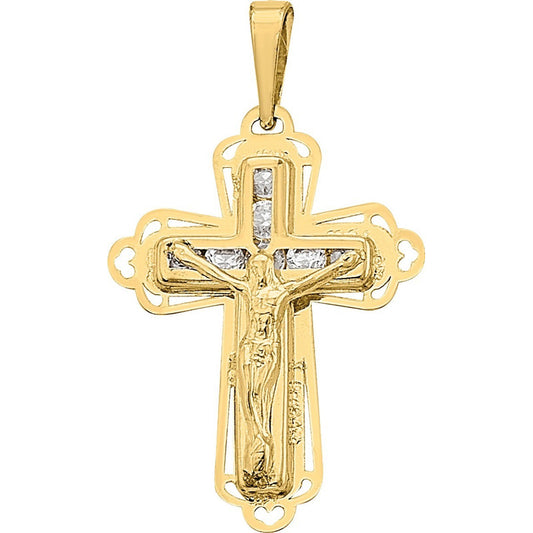 Dije Mini Cristo Filigrana 10k + Obsequio