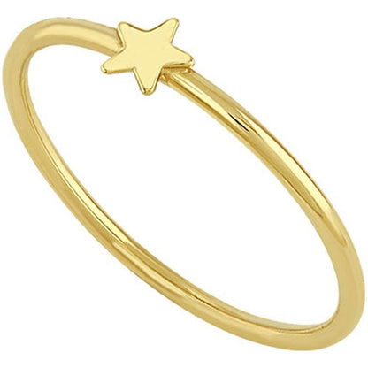 Anillo Mini De Estrella En Oro De 10 K + Obsequio + Envío