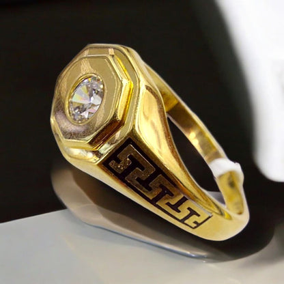 Anillo Estilo Versace Joyería M De León Oro 14k + Regalo