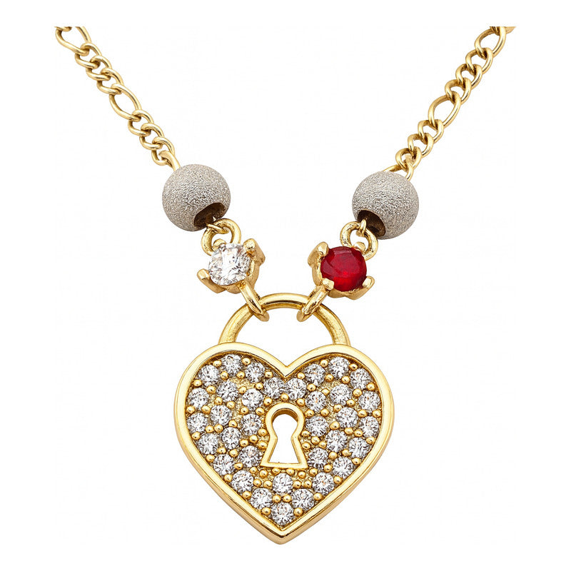 Pulsera Corazón Con Circonias Y Granitos  En Oro De 10k