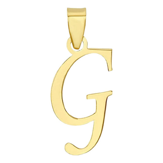 Juego Collar Letra  G   Lisa + Aretes Bola 10 K. + Regalo