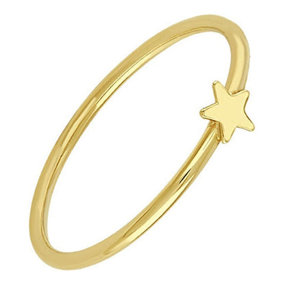 Anillo Mini De Estrella En Oro De 10 K + Obsequio + Envío