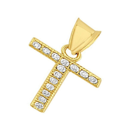 Kit Cadena Singapur Con Letra T Zirconias Oro 10k+regalo