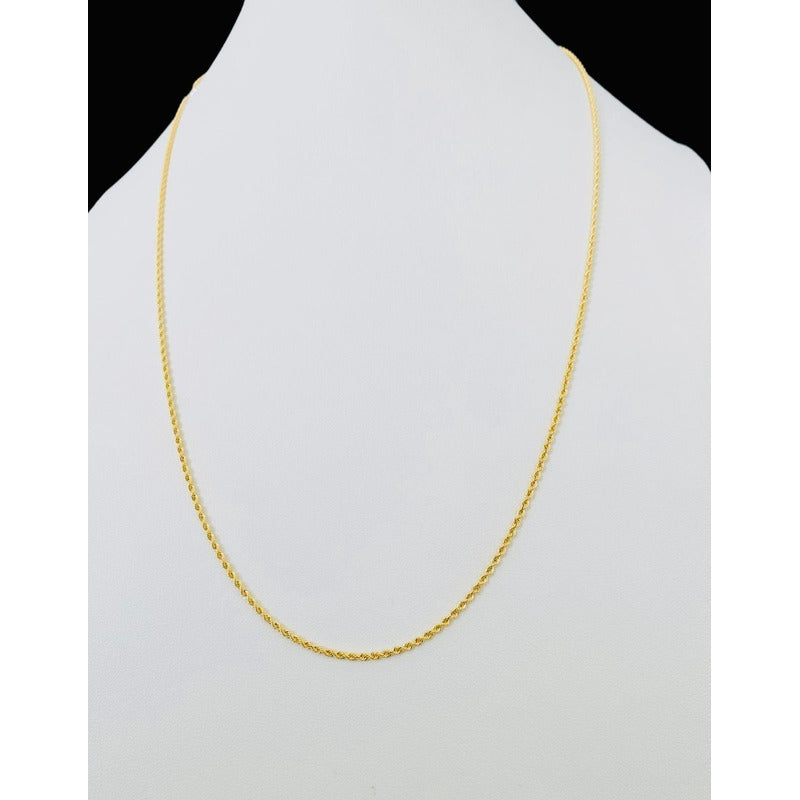 Cadena Estilo Torsal De 2 Mm Con 45 Cm Oro De 14 Kilates