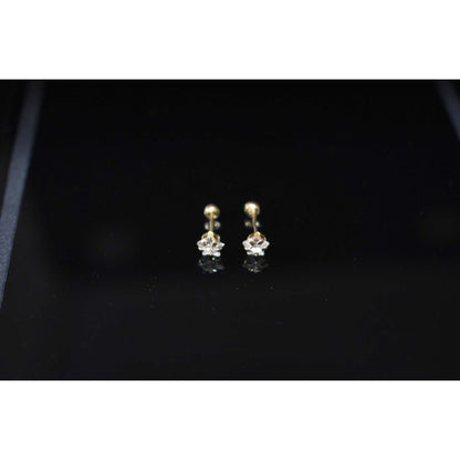 Broqueles Circonias Estrella Oro De 10 K + Obsequio