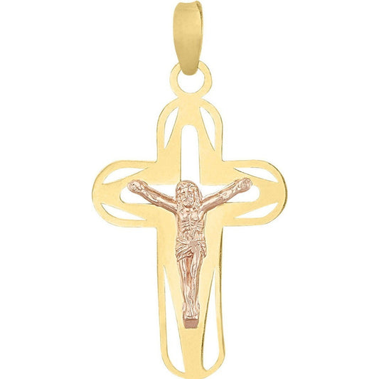 Dije Cristo Rojo Laser En Oro De 10 K + Obsequio + Envio