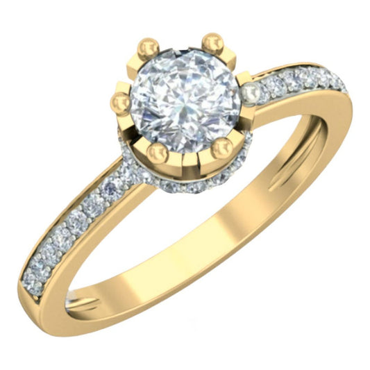 Anillo Solitario Corona Reyna Oro 10 Kilates