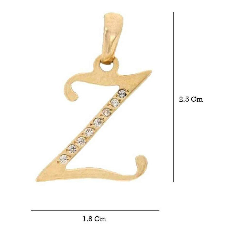 Dije Inicial Letra Z Con Circonias Oro 14 K + Obsequio