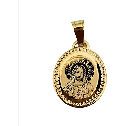 Medalla Sagrado Corazón Facetada Oro 14 K + Obsequio