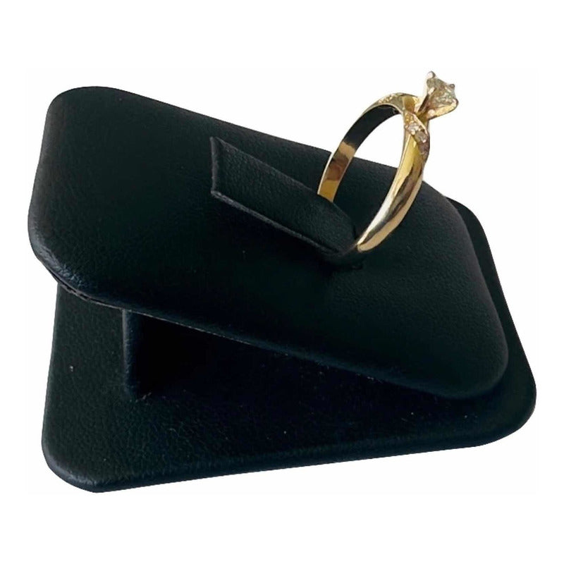 Anillo Compromiso Oro 14 K Diamantes Naturales .24 Ct/ .08ct