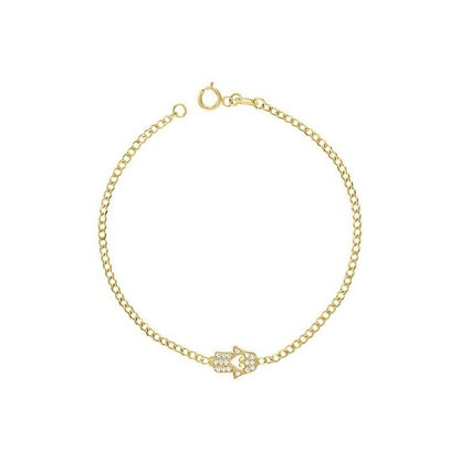 Pulsera Barbara Mano Fatima 18 Cm En Oro De 10 K + Obsequio
