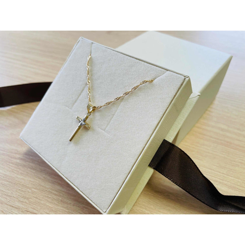 Kit Cadena Con Dije Mini Espíritu Santo Bco 10k + Obsequio