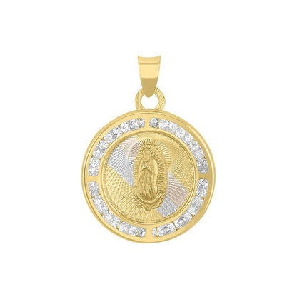 Medalla Guadalupe Rayos 3 Colores En Oro De 14 K + Obsequio