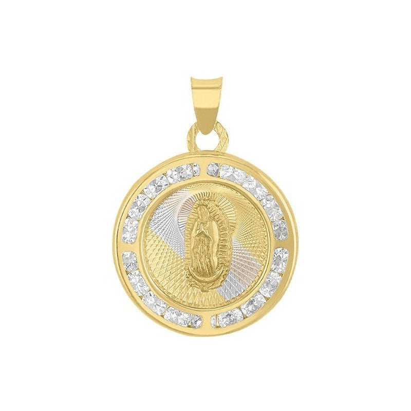 Kit Cadena Con Medalla Virgencita 3 Oros 14 K + Obsequio