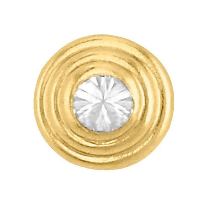 Elegantes Broqueles Circulo Con Zirconias Oro De 14 Kilates