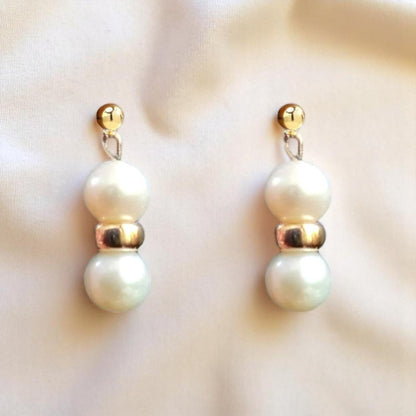 Aretes Perla Potato Con Dona 1x1 Elaborado En Oro De 14k