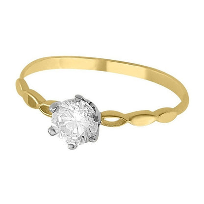 Anillo Solitario En Oro De 14 K + Obsequio + Envio