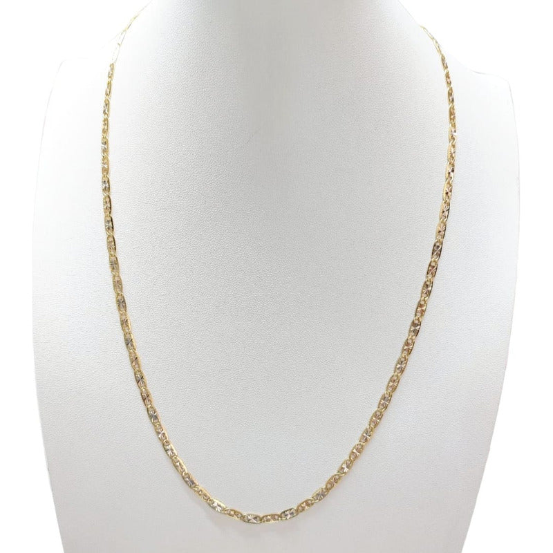 Cadena Espejo Diamantado Oro 14 K. + Obsequio