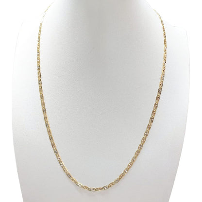 Cadena Espejo Diamantado Oro 14 K. + Obsequio