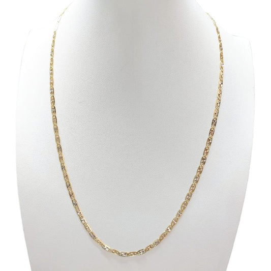 Cadena Espejo Diamantado Oro 14 K. + Obsequio