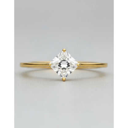 Anillo Oro 18 K Corte Princesa Joyeria M De Leon