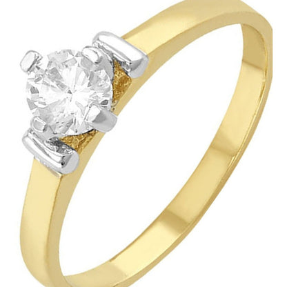 Anillo Con Zirconia En La Base En Oro De 10 K + Obsequio