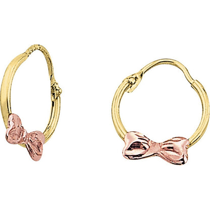 Arracadas Clasicas Con Moños 1.2 Cm Oro 10 K + Obsequio