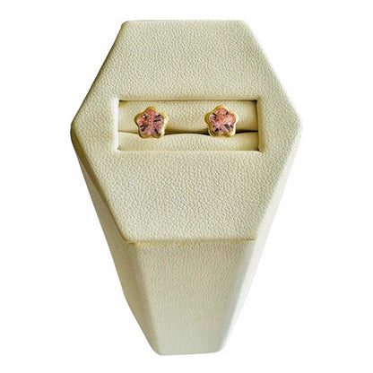 Broqueles Flor Zirconias Rosasoro 10 Kilates + Obsequio