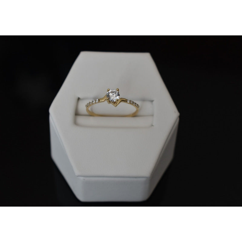 Anillo Solitario Delgado Oro 10 K + Obsequio + Envio