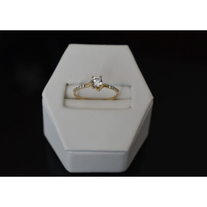 Anillo Solitario Delgado Oro 10 K + Obsequio + Envio