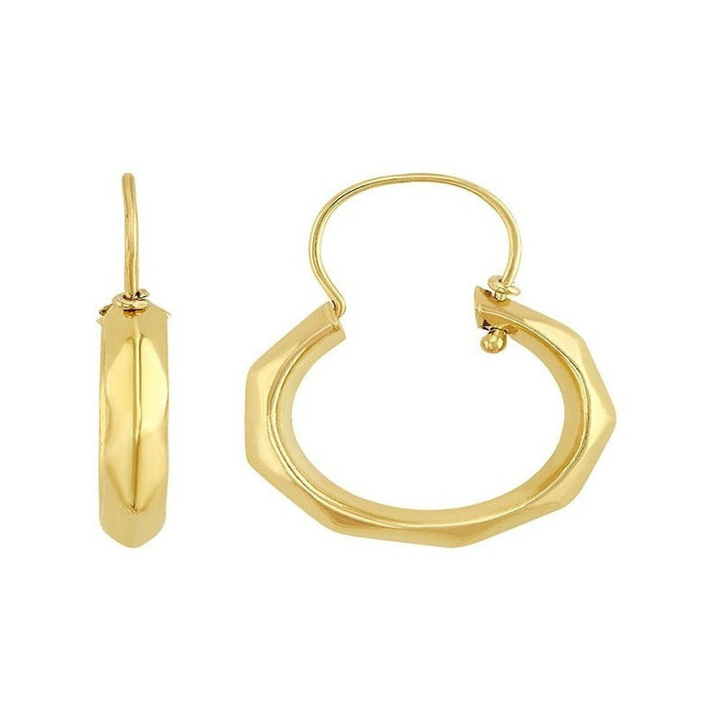 Arracada Facetada #1 En Oro De 10 K + Obsequio