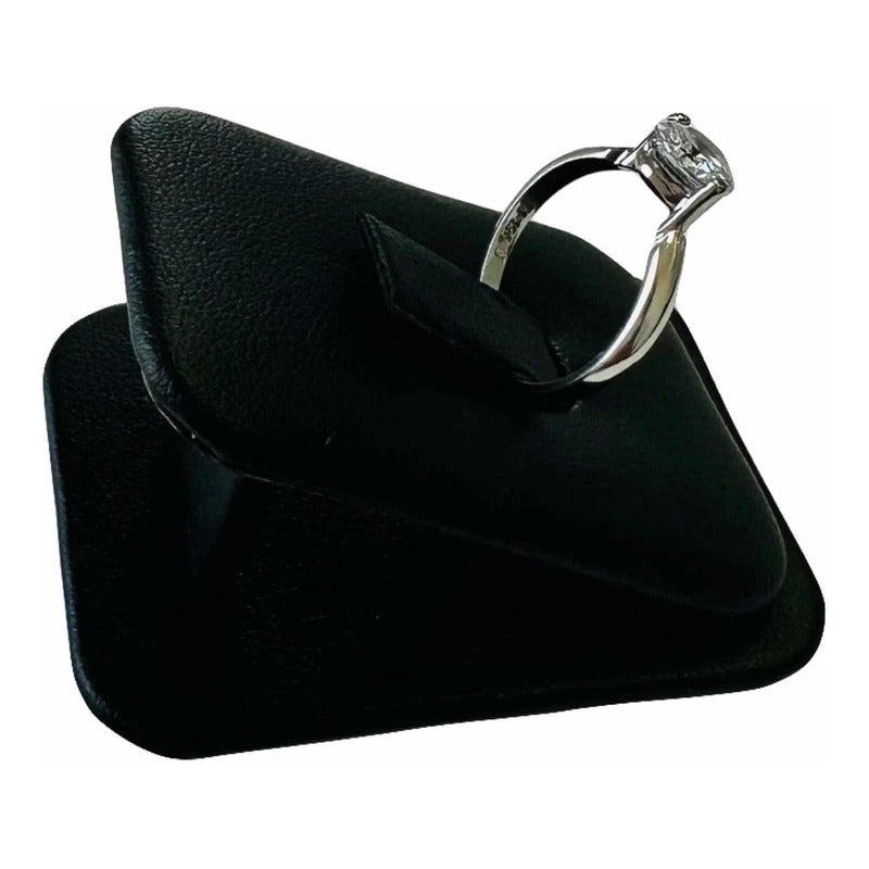 Anillo Compromiso Circonia 7 Mm Oro Blanco 14 K + Obsequio