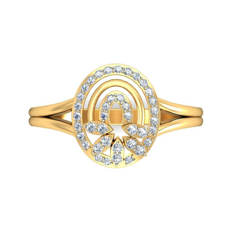 Anillo Espiral Floral Joyería M De León Oro 10k + Regalo