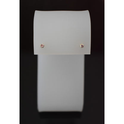 Broqueles Circonia Rosa  Para Bebé 2.2 Mm Oro De 10 K