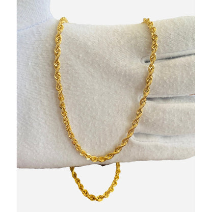 Cadena Estilo Torsal De 60cm X 5mm En Oro De 14k + Obsequio