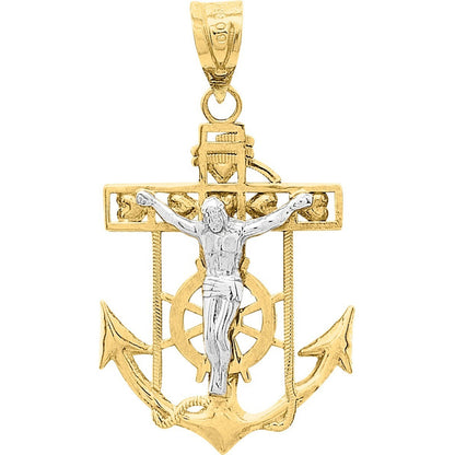 Kit Cadena Con Dije Ancla 2 Oros 10 K. + Obsequio