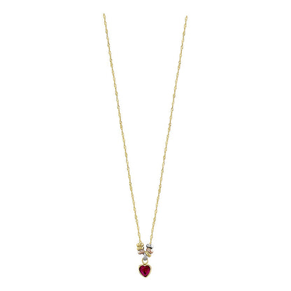 Kit Suerte Corazón Rojo 7 Mm En Oro De 10 K + Obsequio