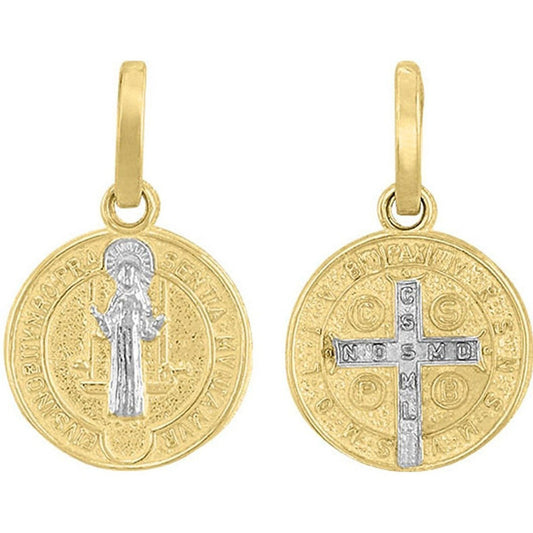 Medalla Mini San Benito En Oro De 10 K + Obsequio + Envio
