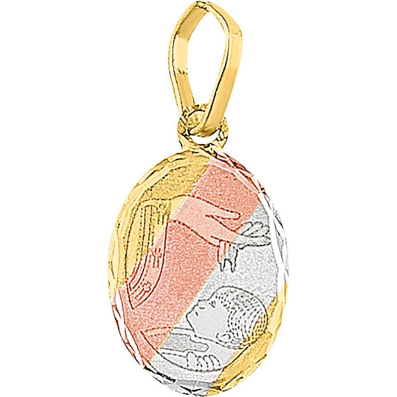 Collar Bautizo 3 Oros Oval 10 K + Obsequio + Envio