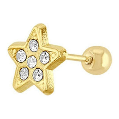 Broquel Estrella Zirconias En Oro De 10 K + Obsequio + Envío