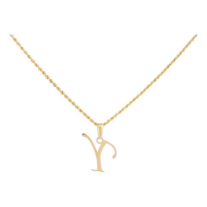 Juego De Inicial Letra Y Con Gargantilla En Oro De 14k