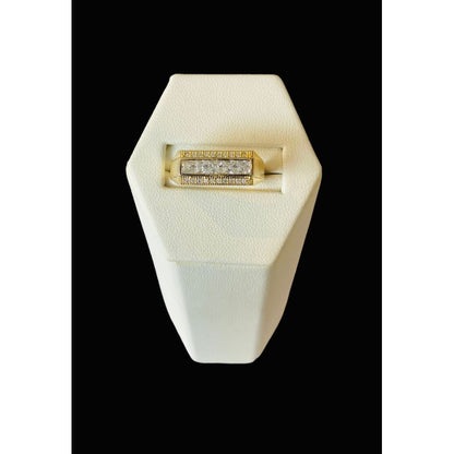 Elegante Anillo Caballero Oro 10 K Con Circonias + Obsequio