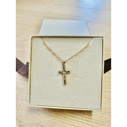 Kit Cadena Dije Cristo Blanco Zirconias 10k + Obsequio