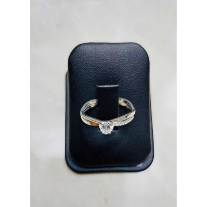 Anillo Entrelazado Oro Blanco 10 Kilates Zirconias+ Obsequio