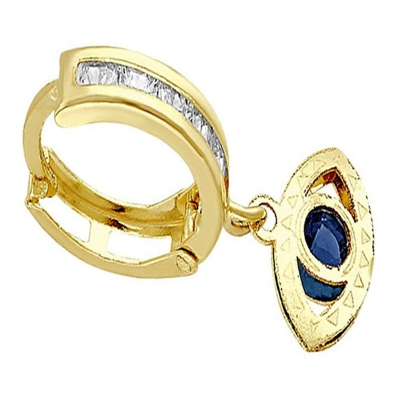 Huggies Ojito Azul Laser En Oro De 10 K + Obsequio + Envio