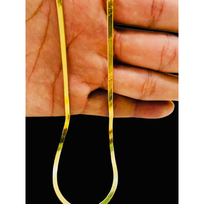 Cadena Tejido Panza De Víbora 50cmx3mm En Oro De 10 Kilates