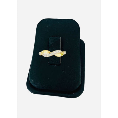 Anillo Doble Infinito 2 Oros 10 Kilates Zirconias + Obsequio